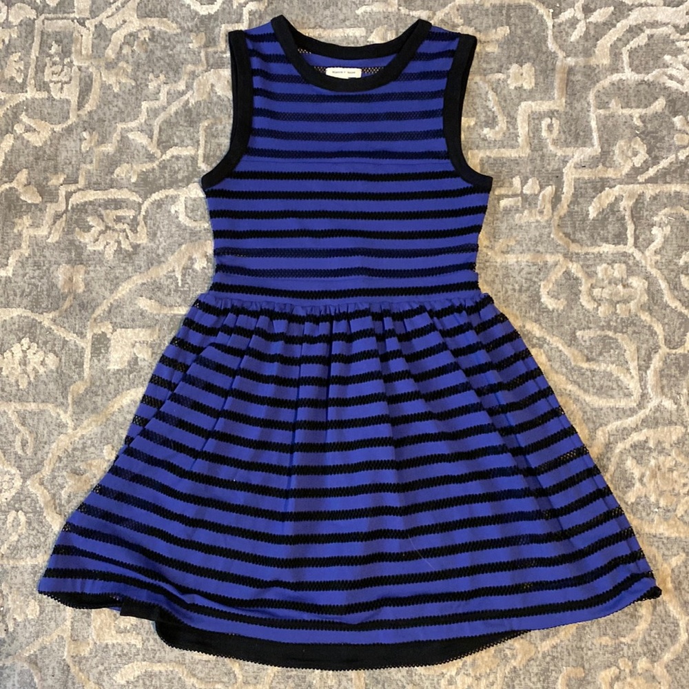 Blue and black mini dress